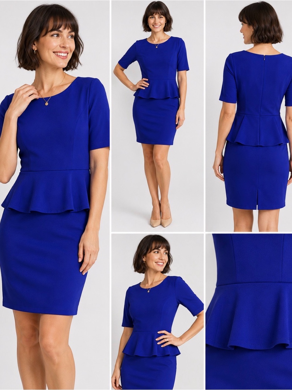 Trina Turk Peplum Sheath Dress Cobalt Blue Size 10